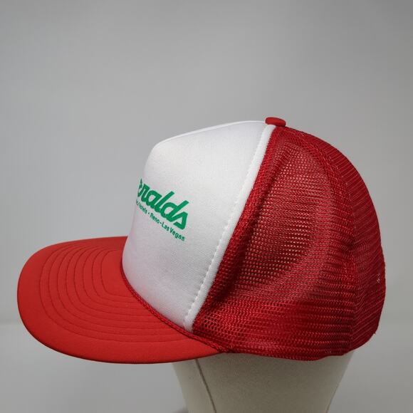 Fitzgeralds Snapback Rope Trucker Hat Red One Size Colorblock Mesh Back - Picture 3 of 9